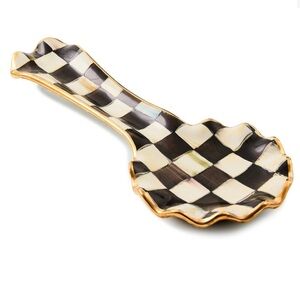 Courtly Check Elegant Ceramic Spoon Rest. FLAW PLEASE READ!